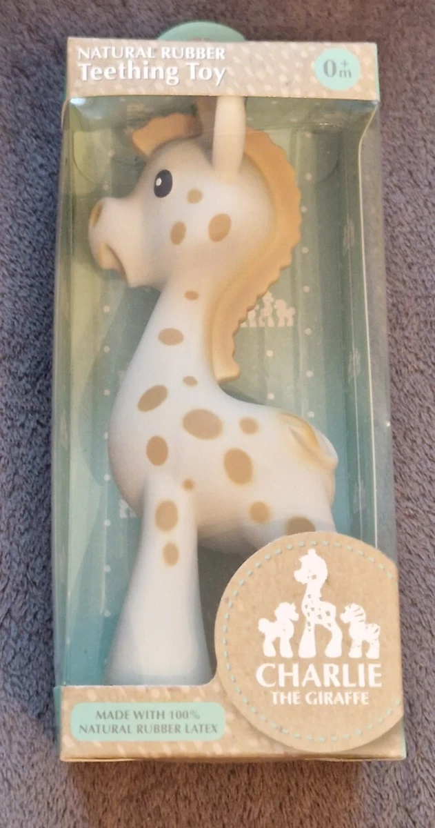 Nuby Charlie The Giraffe Natural Rubber Teething Toy 0m Brand New Boxed
