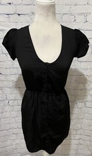 Urban Outfitters Kimchi Blue Dress Black Button Front Elastic Women’s Size XS