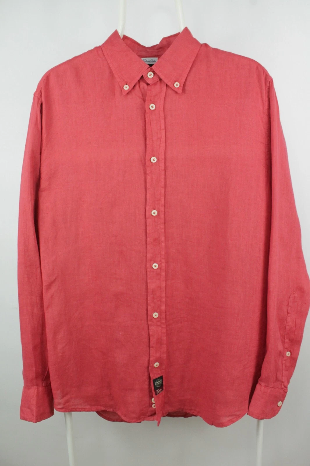 Italian TP'S Natural Tex Relax Fit Red Linen Casual Summer Shirt Men's Size M 48