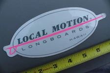 LOCAL MOTION Hawaii Surfboards Clear Pink Grey 80's LM1 Vintage Surfing STICKER