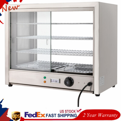 4-Tier Commercial Food Warmer Display Case Countertop Pie Pizza Cabinet 800W