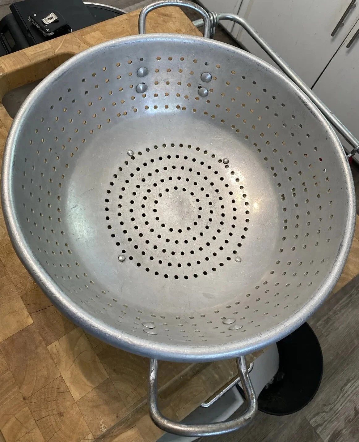 Alesacy 11 QT COMMERCIAL ALUMINUM Colander Strainer USA Made 15' x 6 3/4"