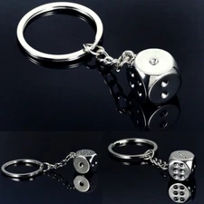Metal Dice Keyring Keychain Lucky Key Holder Gift Craps Casino Men Gambler