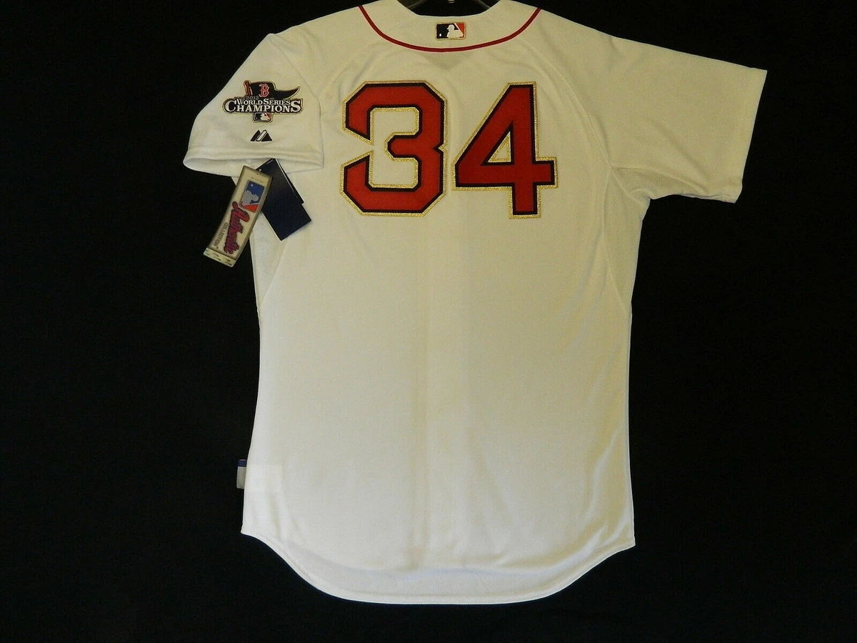 Authentic David Ortiz Boston Red Sox 2014 Ring Ceremony GOLD Cool Base  Jersey 52