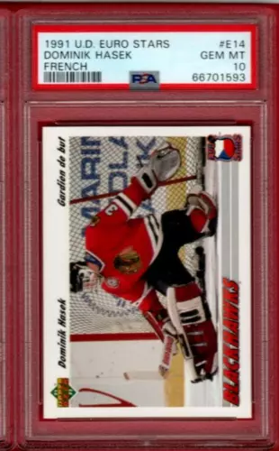 1991-92 UPPER DECK FRENCH DOMINIK HASEK EURO STARS INSERT PSA 10 UD RARE