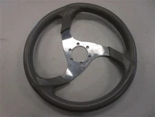 STEERING WHEEL LIGHT GRAY / STAINLESS STEEL 14" WITHOUT HUB MARINE BOAT