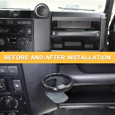 Alloy Black Dashboard Cup Holders Mount For Land Rover Defender 90