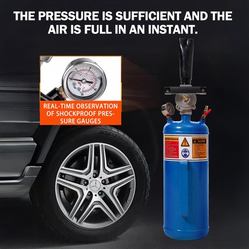 3 Gallon Tyre Inflator 11.4L Air Tire Bead Seater Blaster Inflator Repair Tool - Picture 3 of 23