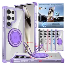 Magsafe Rotate Stand Shockproof Case For Samsung S24 S23 FE S22 Note20 Ultra