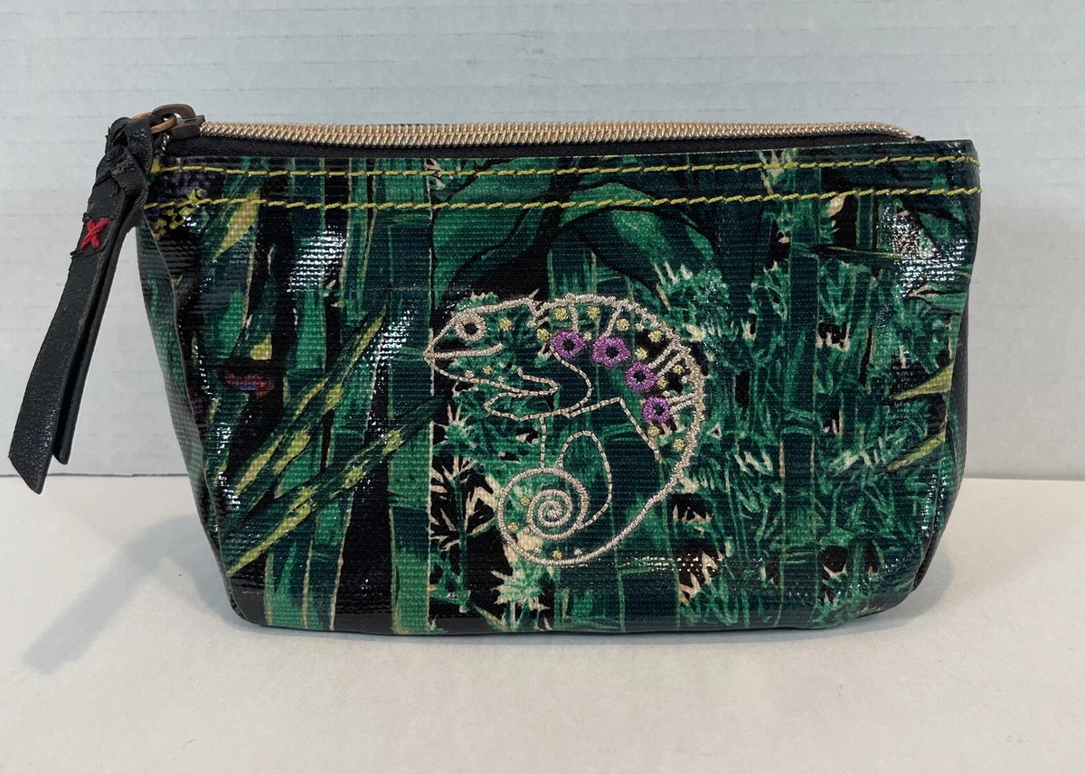 Sakroots Cosmetic Makeup Bag Pouch Travel Clutch Chameleon In Bamboo Forest