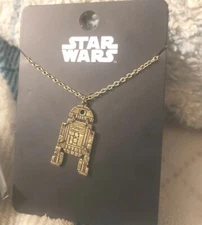 New Disney Star Wars R2D2 Swivel Pendant Charm Gold Tone Salesone Necklace 