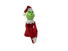 Red Grinch Shelf Sitter Elf Plush Toy Rubber Head Felt Body 12  