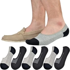 JORMATT Men’s No-Show Low Cut Cotton Socks with Non-Slip Silicone Heel Grip