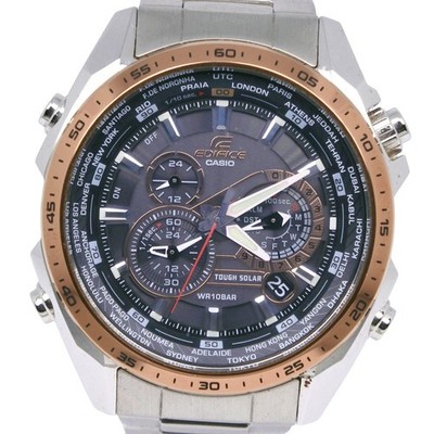 CASIO Edifice EQS-500 Watch SS Gray Solar Chronograph Men's Watch Gray Dial