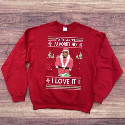 Kanye West Ye You're Santas Favorite Ho I love it Ugly Christmas Sweatshirt Sz M
