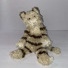 Jellycat Bunglie Kitten 12" Retired Brown Striped Beige Tabby Cat Floppy Small..