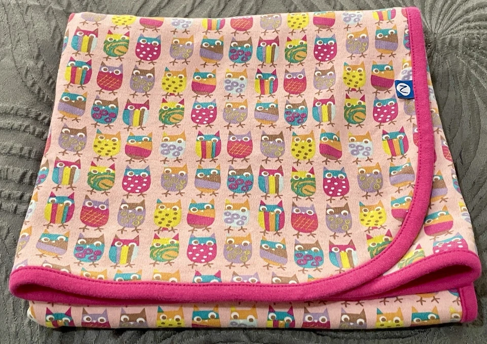 Cobertor Ingredano rosa algodão coruja pássaro bebê menina arco-íris multicolorido recebimento - Imagem 2 de 4