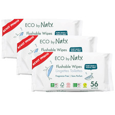 Flushable Baby Wipes - Compostable and Plant-Based Wipes, Chemical-Free and Hypo