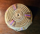 Vintage Decorative Handwoven African Wall Hanging Basket Pastel — photo 2