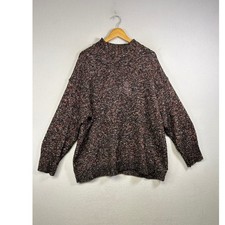 Cozy Layering Chaps Mock Neck Sweater Mens 2X Black Red Marled Knit Pullover
