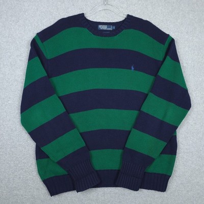 Vintage Polo Ralph Lauren Sweater Mens Large Blue Green Rugby