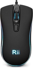 Rii RM105 Wired Gaming Mouse RGB Backlit Ergonomic Optical USB PC Laptop