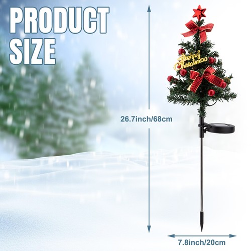 LED Solar Christmas Tree Stake Solar Lights Outdoor Garden Christmas Decorations - Picture 13 of 18