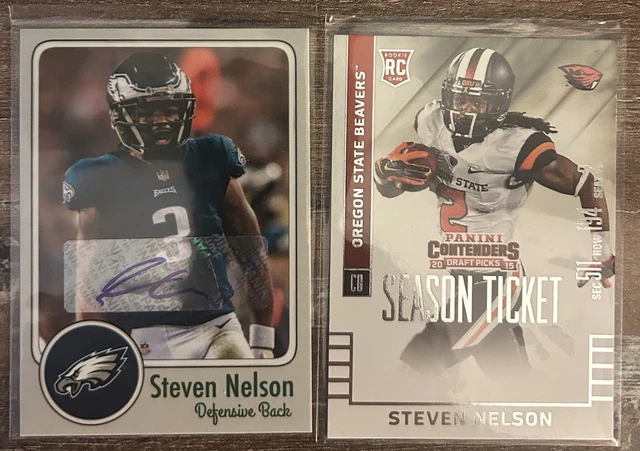 Steven Nelson Custom Certified Sticker Auto Autogramm Philadelphia Eagles Karte