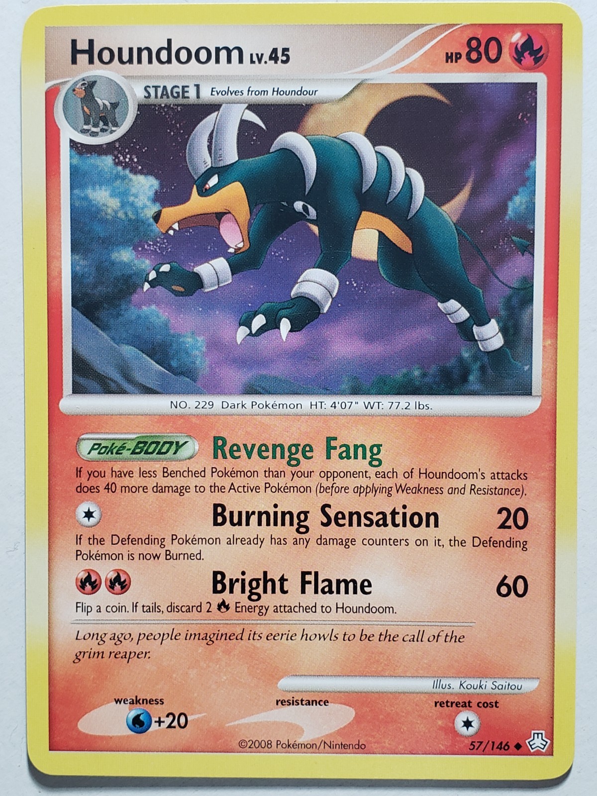 Houndoom 57/146 NM - Legends Awakened Pokemon Card - Kouki Saitou Art