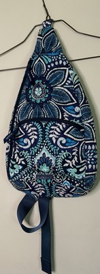 Vera Bradley Blue Island Medallion Sling Backpack Vera Bradley Essential Expandable LG Quilted Blue Island  main image 4