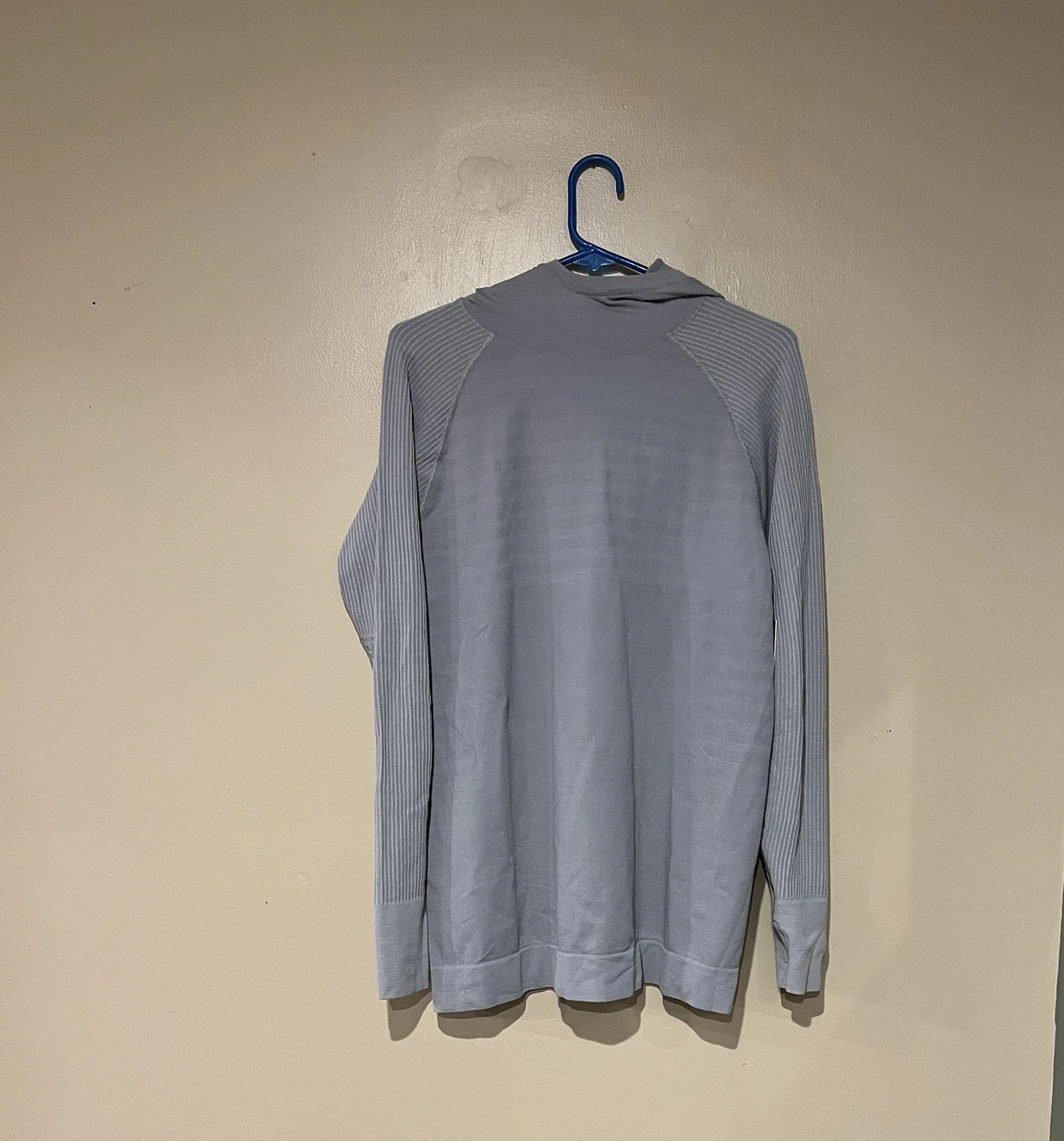 Lululemon Hoodie Gray Men's L Keep the Heat Thermal Ribbed Long Sleeve Hooded
