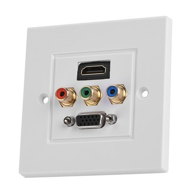 3-in-1 VGA 3RCA Wall Panel For Home Network Connection