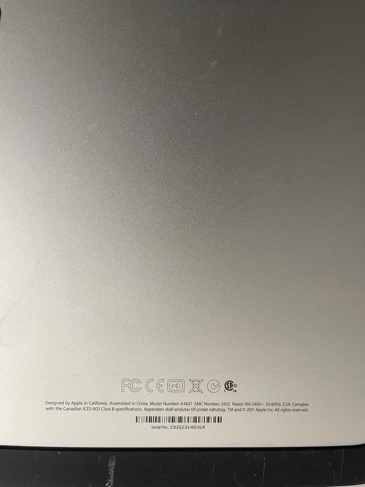 Apple Thunderbolt Display 27" A1407, also includes Apple Thunderbolt 3 (USB-C) - Image 4 of 4