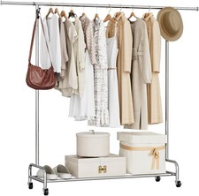 Clothing Rack with Wheels Rolling Clothes Organizer for Laundry Room Bedroom