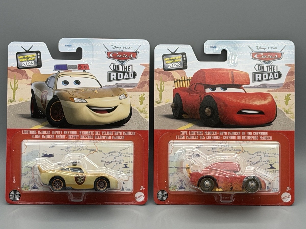 Set Of 2 Disney Pixar Cars On the Road MCQUEEN DEPUTY HAZZARD