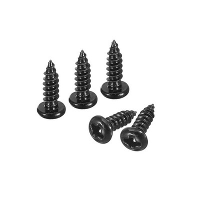 100pcs 3mm x 10mm Phillips Pan Head Self-tapping Screw Round Head Black