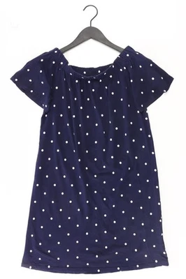 H&M Kurzarmkleid Kleid für Damen Gr. 32, XS gepunktet mit Carmen-Ausschnitt blau - Bild 1 von 4