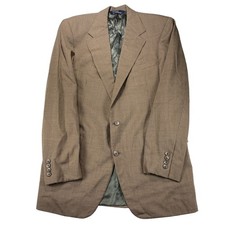 Polo Ralph Lauren Sport Coat Blazer Mens 42 R Brown Glen Plaid 100 Wool Made US