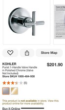 Kohler K-T14491-3-CP Purist Valve Trim, Polished Chrome, Less Valve