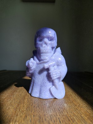 Zectron x Unbox Industries Who Goes There Dr. Coffin Purple Glitter GITD Sofvi