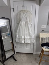 Kids Flower Girl Or Communion Layered Long Elegant White Dress