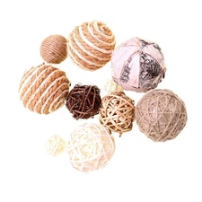 Rattan Ball 10x Woven Natural Idyllic Assorted Twine Ball for Party Christmas