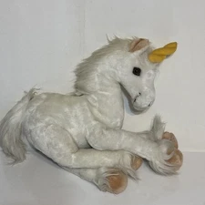 Vintage Russ Unicorn Ulee Stuffed Plush White Tail  Yellow Horn 16” RARE