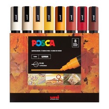uni PC-5M Water-Based Paint Markers, Reversible Medium Tip 1.8-2.5mm , Warm ...