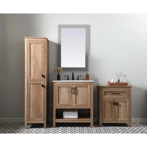 Elegant Lighting SC012430NT Adian Natural Oak Bathroom Storage Cabinet - Picture 11 of 11