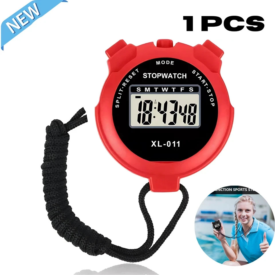 New Digital Handheld Sports Stopwatch Stop Watch Timer Alarm Counter ...