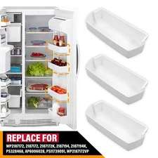 Replace for WP2187172 White Shelf Bin For Kenmore Whirlpool Refrigerator 3-PACK