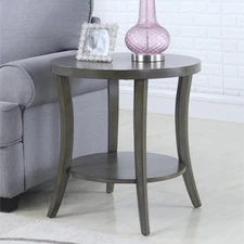 Roundhill Furniture Perth Contemporary Round Shelf End Table