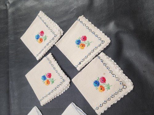 Servilletas Vintage Floral Lino Punto de Cruz Bordado Mesa Servilletas Diseño Flor - Imagen 14 de 15