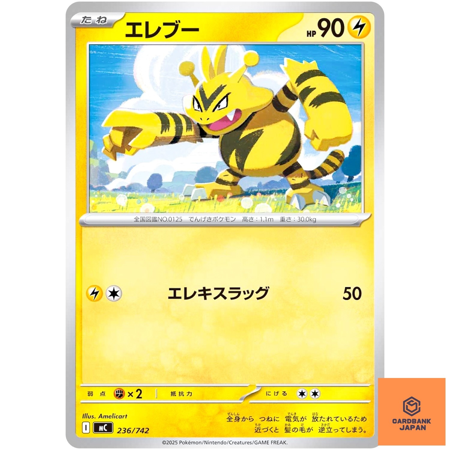 Electabuzz 236/742 MC Start Deck 100 Battle Collection Pokemon Card Japanese NM